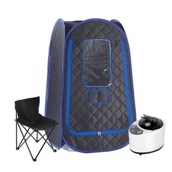 ชุดซาวน่าอบไอน้ำขนาดเต็มพกพาซาวน่าซาวน่าสปาสำหรับผ่อนคลายร่างกายดีท็อกซ์บำบัดพร้อมรีโมทคอนโทรลขนาดใหญ่3ลิตร 1