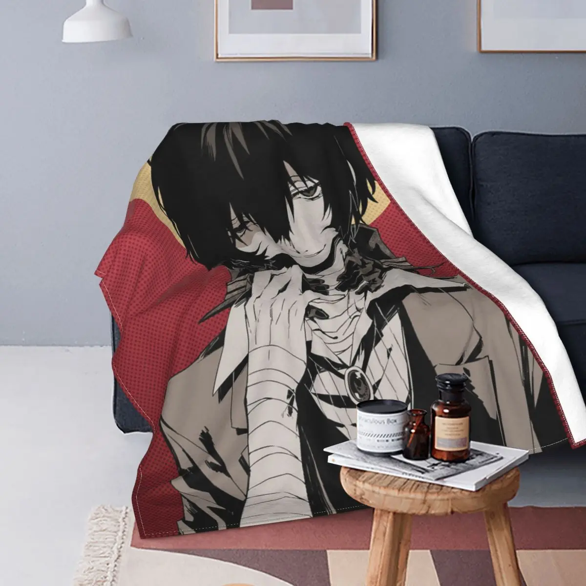 

Ryuunosuke Akutagawa Blankets Fleece Bungou Stray Dogs Anime Super Soft Throw Blanket for Home Couch Bedspread