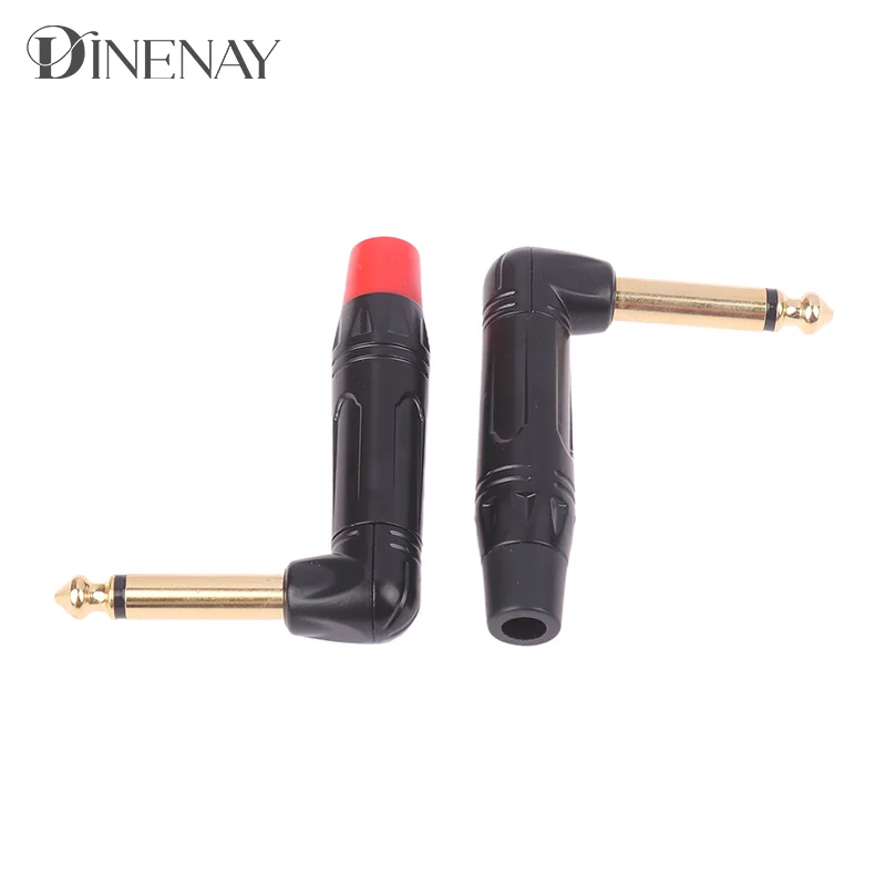 

Brand New Brass Gold Plated 1/4 Inch Plug Microphone Connector Right Angle Jack 6.35MM Mono 6.5MM Male Connector