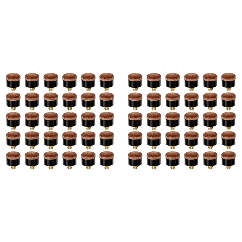 

60 Pcs Billiard Pool Cue Stick Screw-On Tips 12Mm Replacement Billiard Cue Tips For Pool Cues And Snooker