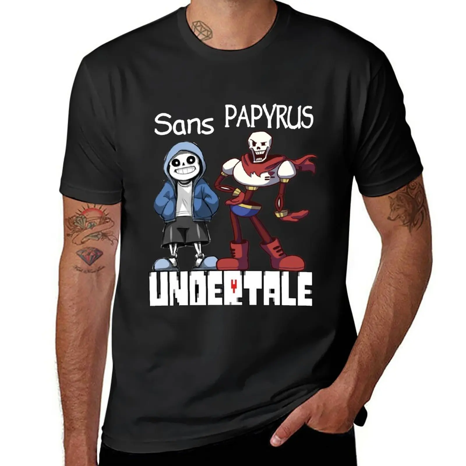 

Sans and Papyrus T-Shirt vintage clothes plus size tops fitted t shirts for men