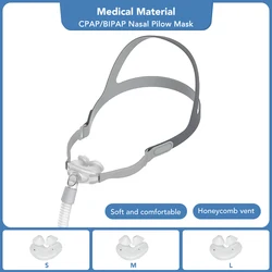 Resoxy Universal Nasal Pillow Sleep Apnea Mask with Adjustable Silicone Cushions (S M L in 1)
