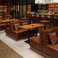 Retro Bar Dining Table and Chair Combination Booth Table Chair Dining Table Western Restaurant Bar Table and Chair