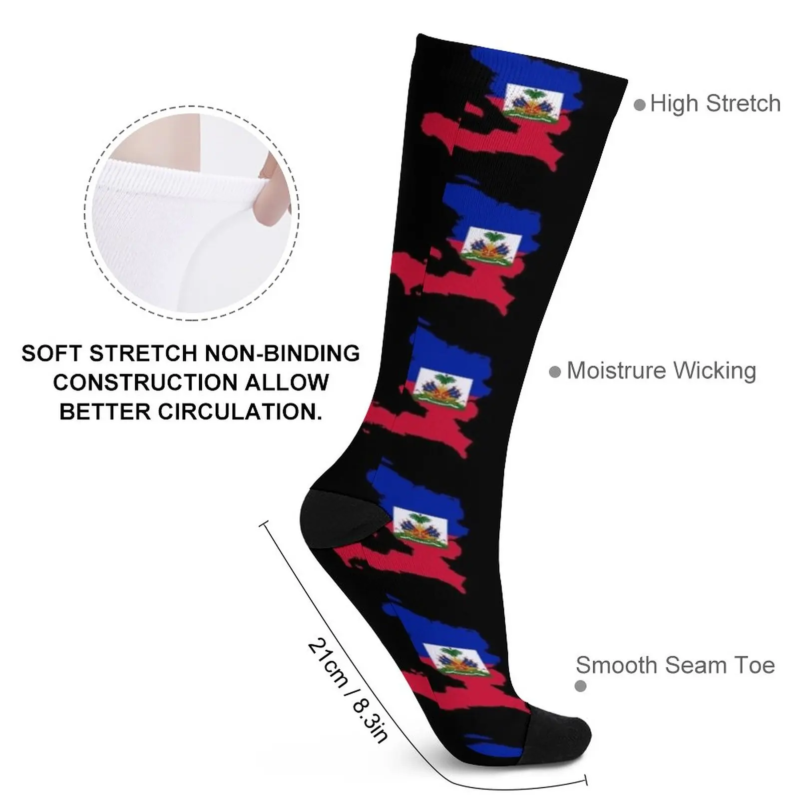 Flag Map of Haiti Socks socks men sports stockings man