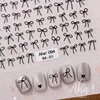 1pcs 5D Japanese Mini Bow Nail Art Stickers Fashion Cartoon Sale Black White Ribbon Nail Decoration Decals DIY Nail Accessories 2