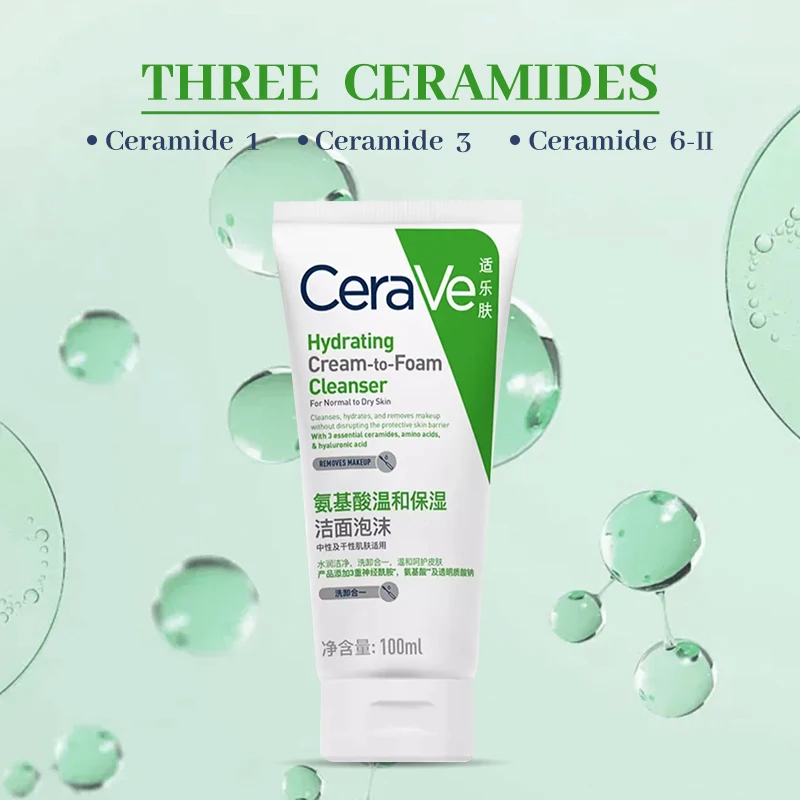 CeraVe 아미노산 포밍 페이셜 클렌저, 보습, 부드러운 클렌징, 100ml