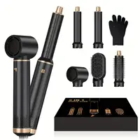 5 in 1 Blow Dryer Brush, Upgrade Hair Dryer Brush Air Curler Air Curling Wrap Styler, Detachable Hot Air Brush Negative Ion Curl
