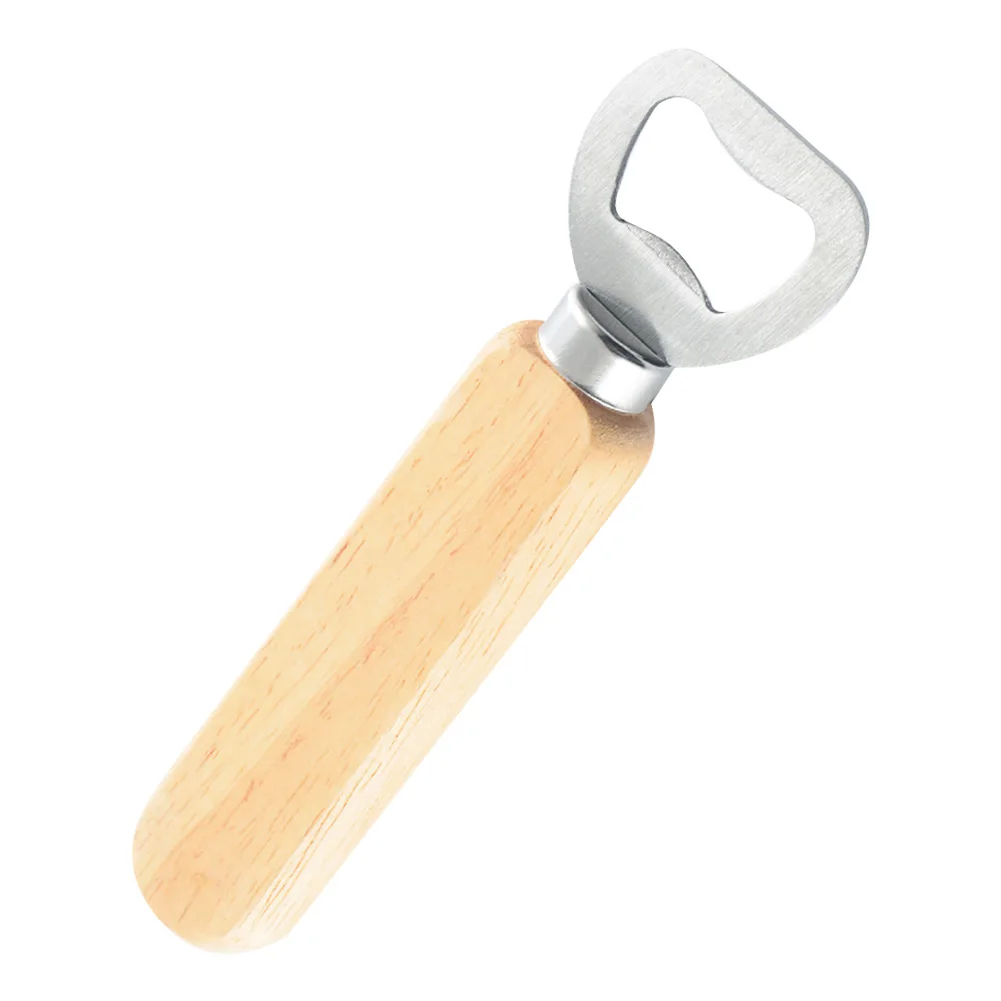 Portable Stainless Steel Bottle Opener Practical Wood Handle 3