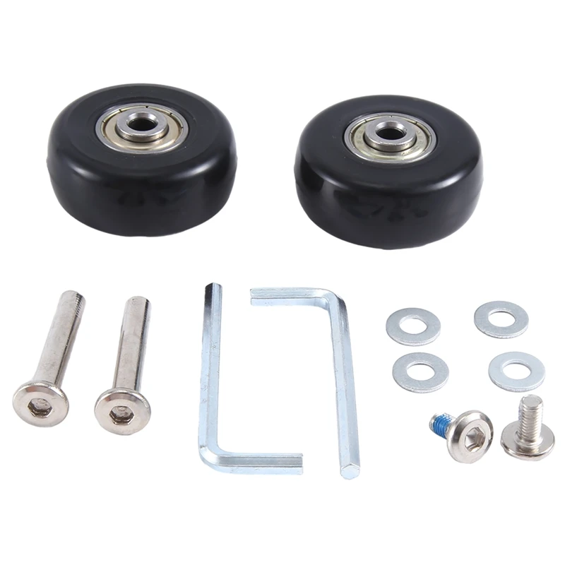 

Set Of 2 Luggage Suitcase Replacement Wheels PU Swivel Caster Wheels Carbon Steel Bearings Repair Kits 55X18mm