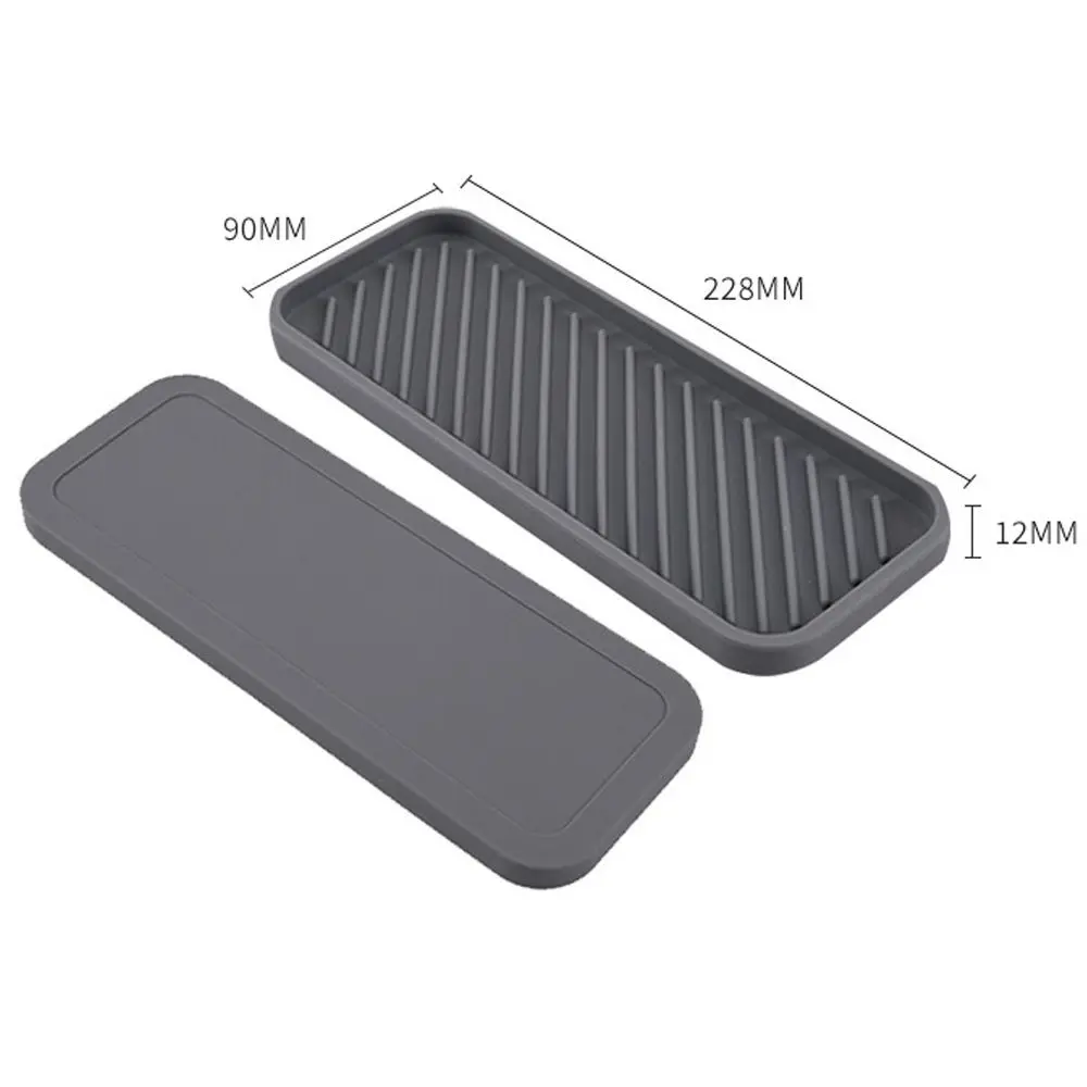 Kitchen Sink Silicone Tray Soap Dish Holder With Built-in Drain Lip Draining Countertop Sink Scrubber soap holder soap dish rack shower soap tray