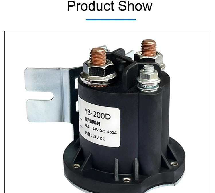 Description Picture 6 of item12V24V 200A Electric Stacker Forklift Tail Plate Oil Pump Start Switch Relay Plate Oil Pump Start DC Contactor