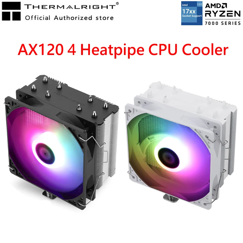 

4-трубный кулер для процессора Thermalright AX120 с 4-контактным ШИМ-модулем, 120 мм, кулер для процессора, башенный радиатор для LGA115X 1700 2011 AMD AM4 AM5