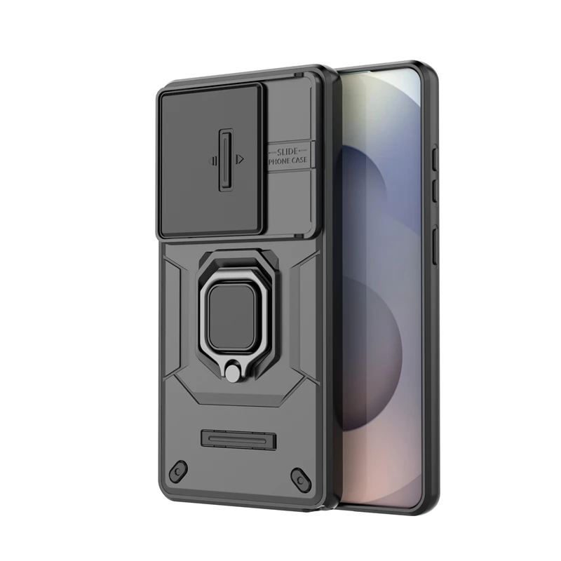 Enhanced Lens Sliding Window Shockproof Phone Holder with Magnetic Protector Cover