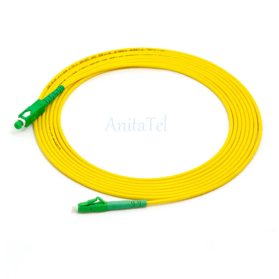 10pcs/bag LC/ APC-SC/ APC Simplex Fiber Optic Patch Cord SC - LC Single-mode 9/125 SM FTTH Optical Jumper Cable