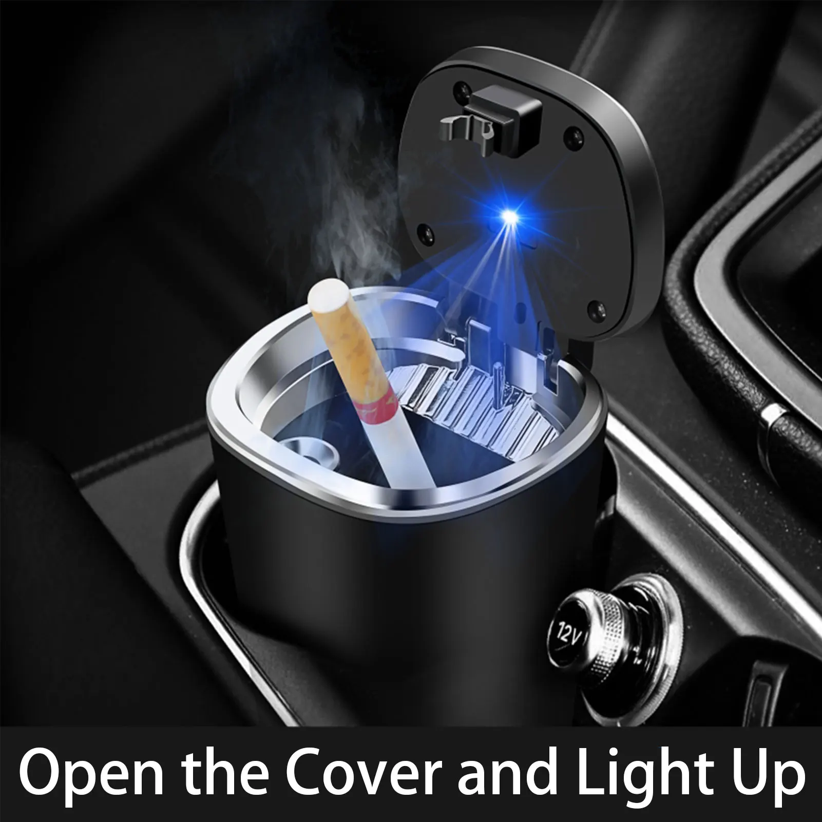 Cendrier à capteur intelligent avec lumière LED, porte-Cigarette