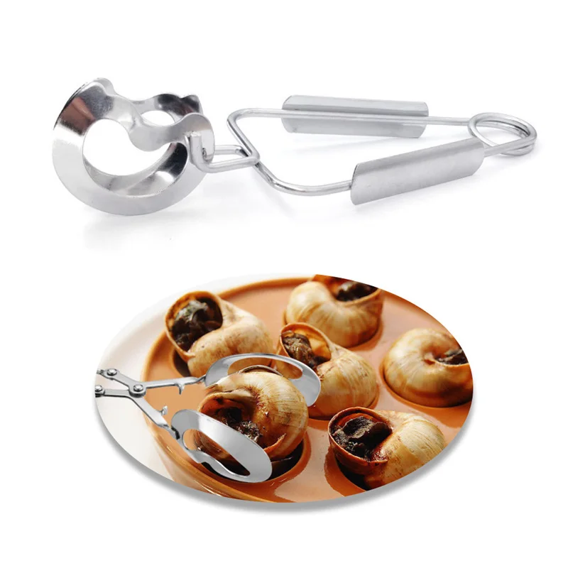 

100Pcs/Lot Snail Clip Pot Beef Clip Food Clip Stainless Steel Snail Tongs Spring Seafood Tong Food Serving Clamp Kitchen Utensil