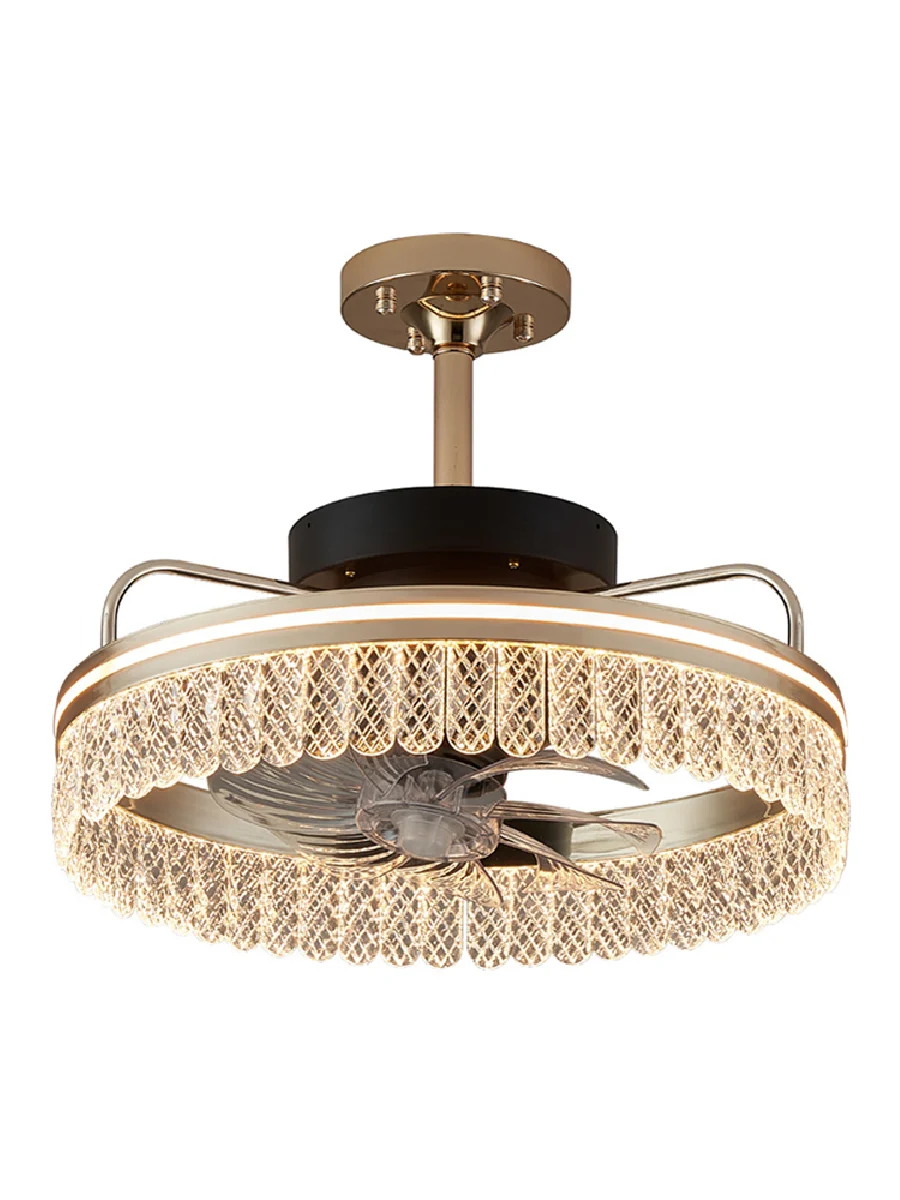 

Light Luxury Fan Light Modern Suspension Dimmable LED Chandelier Lustre Hanging Lamp Home Decor Appliance Living Room Lobby