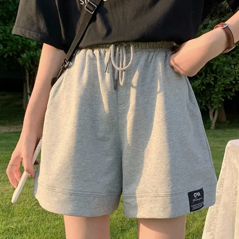 Women's Shorts Loose with Belt Short Pants for Woman To Wear Sports Sport Gym Cotton Baggy Running Wide Fitness Hot Streetwear