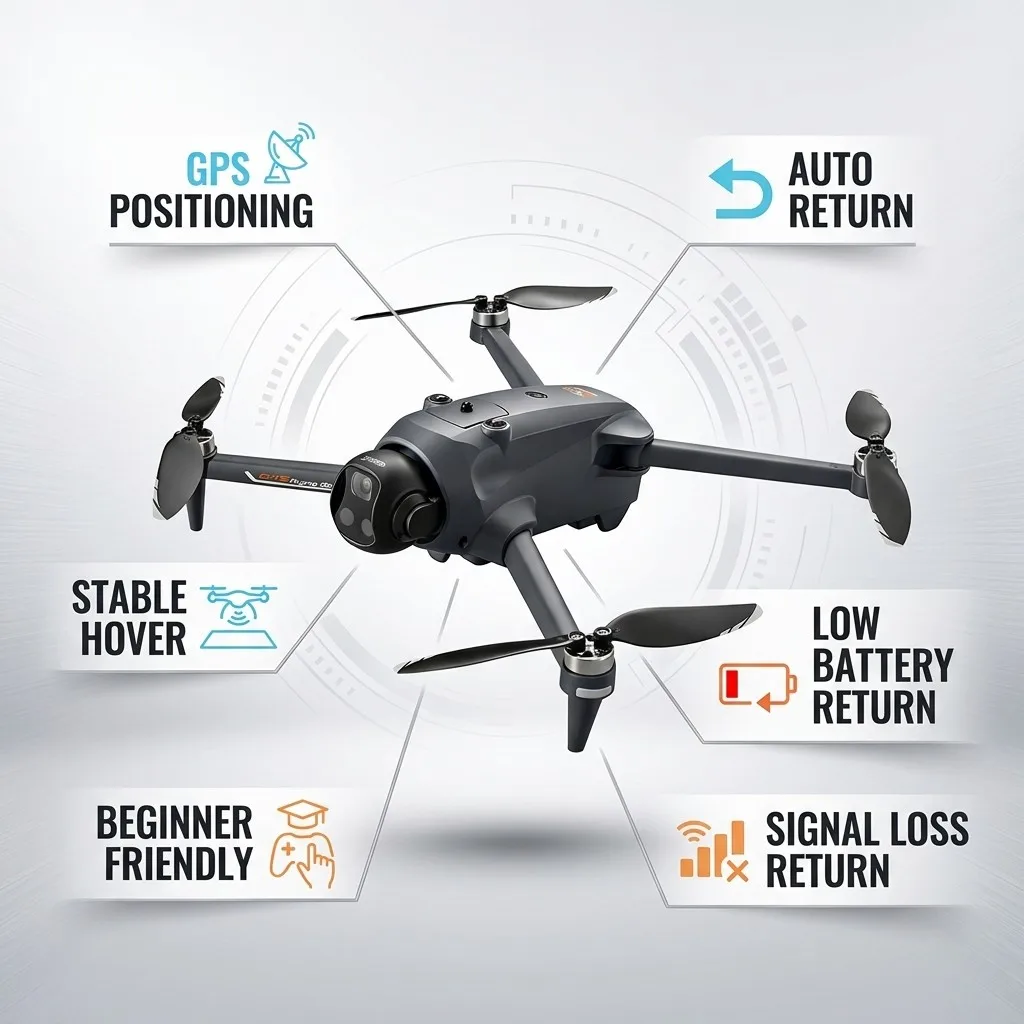 Drone Potensic GPS con Ritorno Automatico, Evitamento Ostacoli, Veicolo Aereo Professionale, Seguimento Intelligente, Telecomando con Schermo, Quadricottero - Image 2