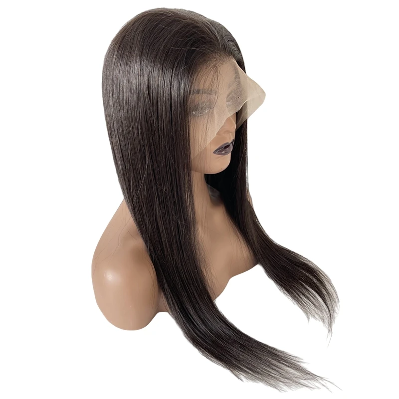 12 inches Vietnamese Remy Human Hair Natural Color 4x4 Silk Top Full HD Lace Wigs for White Woman