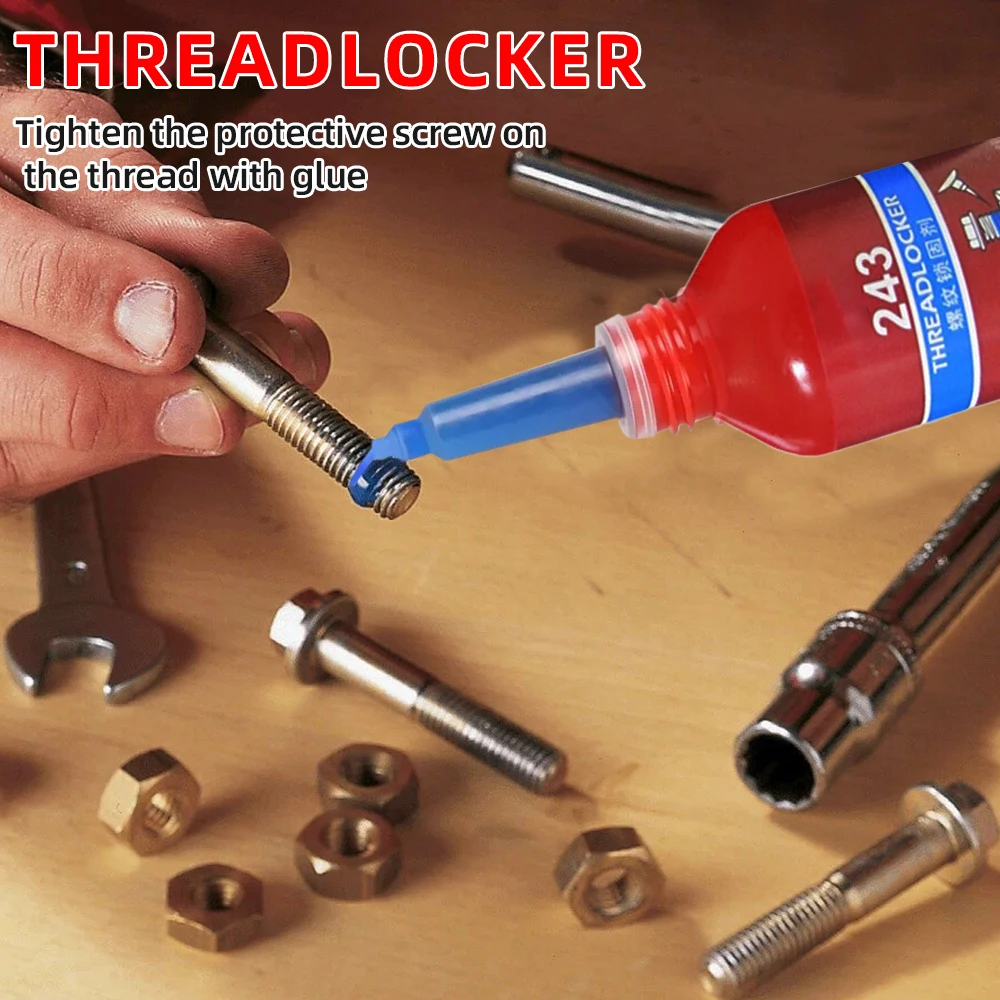 10ml/50ml Screw Glue 243 Thread Locker Tightening Screws Prevent Loosening Rusting Caulking Adhesive Temperature Resistance Tool 2
