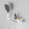 Grey/White Brass Bathroom Bathtub Faucet Waterfall Handheld Shower Set Wall-mounted Hot And Cold Mixed Water Bath Faucet 4