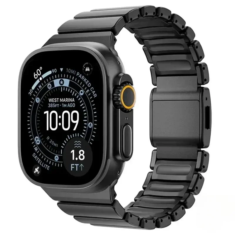 Magnetic Zinc Alloy & Silicone Watch Strap