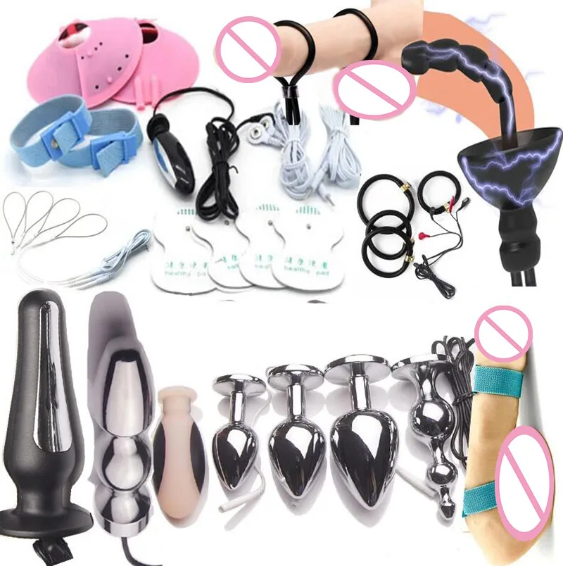 Electro Sex Toys Electric Sex Toys Penis Rings Electric Shocker Anal Butt Plug Bdsm Electro Shock Sex Penis Cock Ring Electrosex Electrostimulator E stim Estim E-stim
