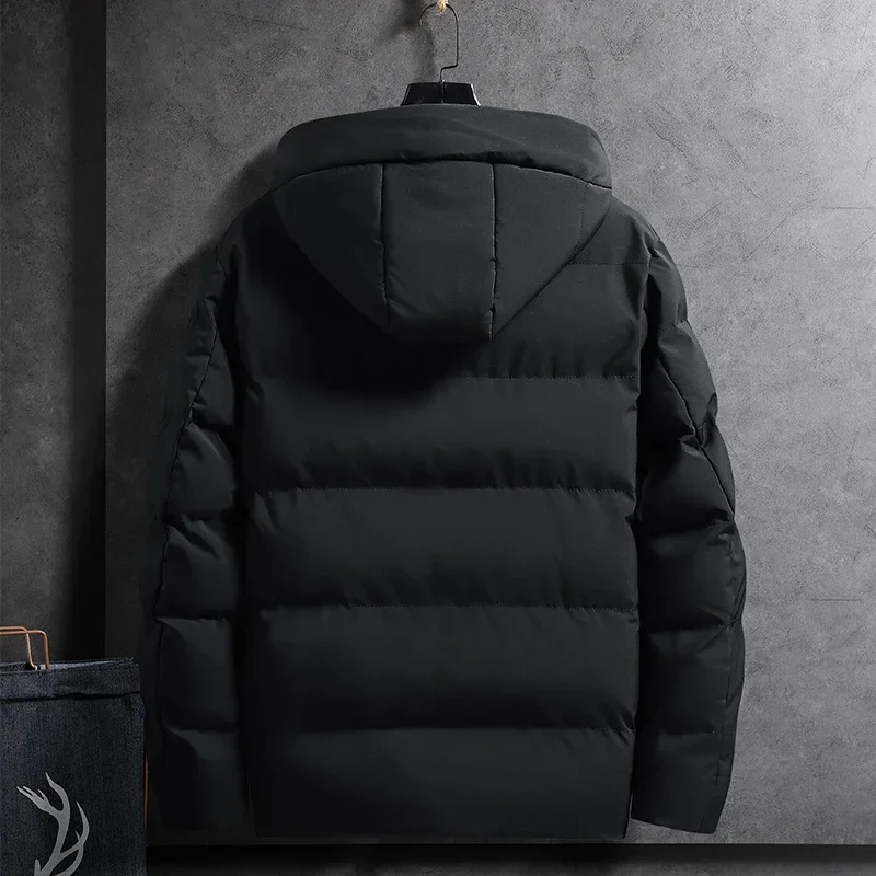 Winter Mens Hooded Bomber Jacket Casual Autumn Parka Thicken Men Fashion Clothing 2024 New Streetwear Cotton Padded Coats
