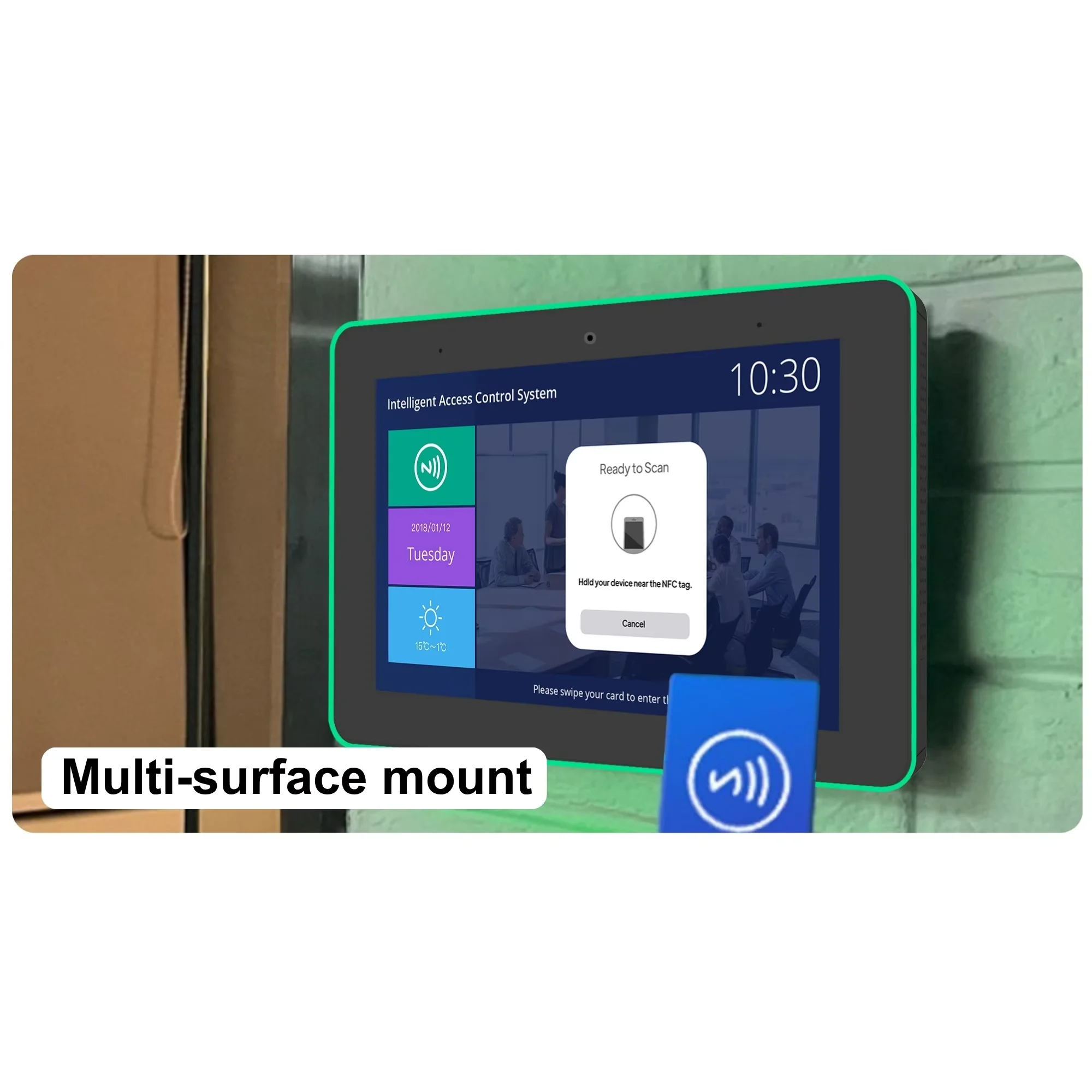 Wall Mounted 8 Inch Android POE Tablet Smart Home Control Panel Room Booking Mee