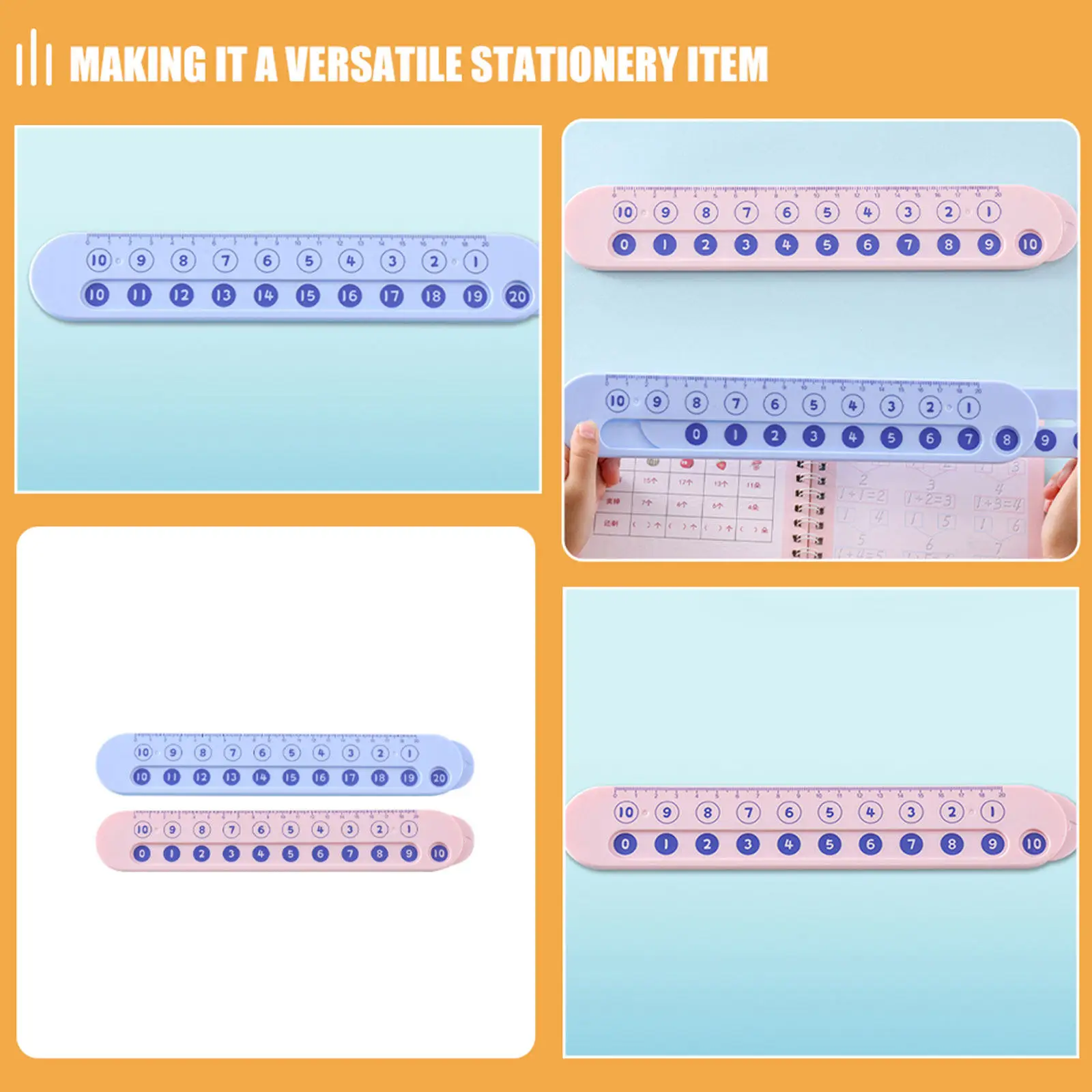 2Pcs 핑크 교실 수학 자자 어린이를위한 산술 교육 도구 유치원 학습 추가 뺄셈 인터랙티브