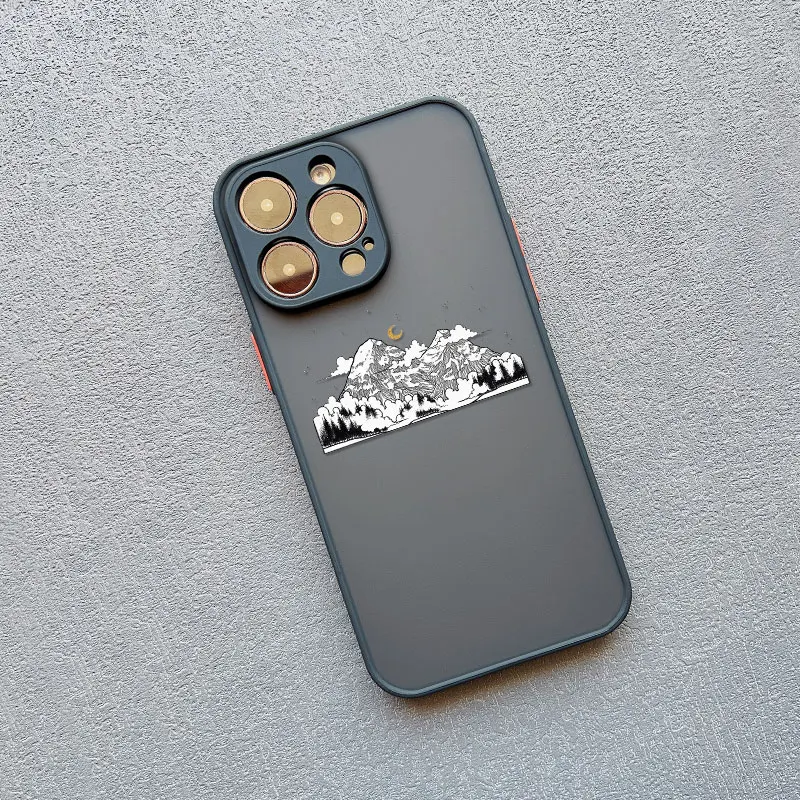 Berglinien-Zeichnung Handyhülle für iPhone 17 16 Pro Max Plus 15 14 13 12 11 Pro Max Mini XS XR X 16 15 14 Plus Hüllen – Detail 5