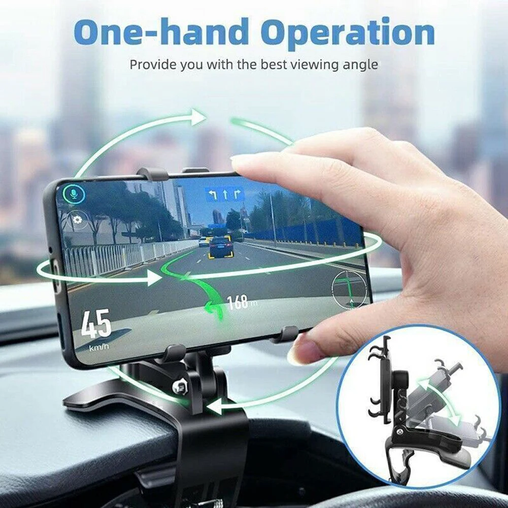 Portable Car Holder Rotatable Multifunction Dashboard/Rearview Mirror/Sun Visor Mount for iPhone Samsung Xiaomi Redmi Huawei