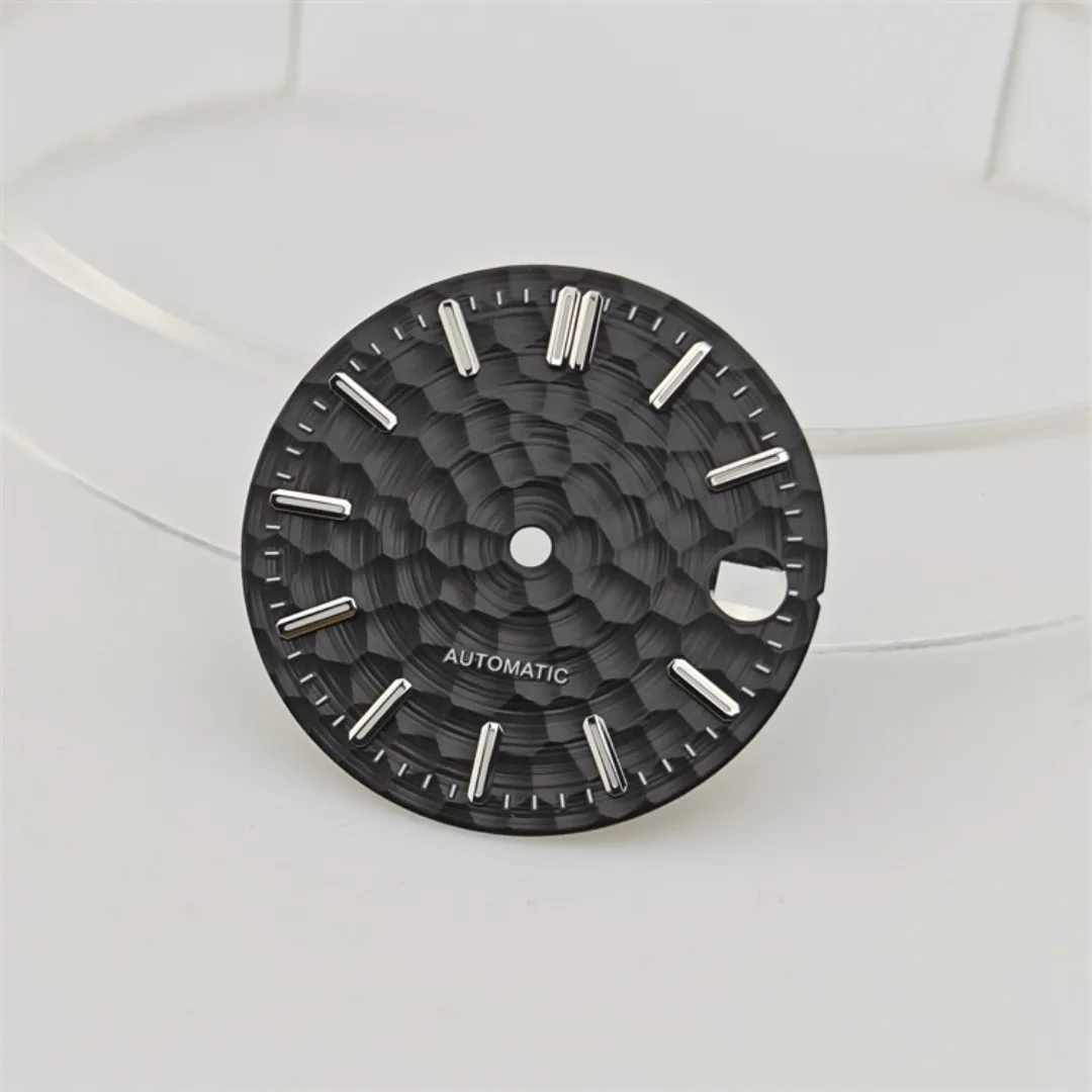 28.5mm NH35 Watch Dial Honeycomb Textured Surface Green Luminous Watch Face Accessories for NH35 Movement watch face accessories watch dial accessories