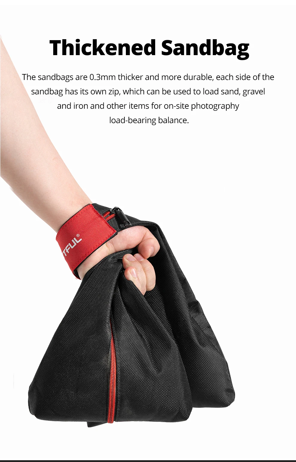 Dual-section Design Sandbag Photography Studio Video Stage Load-Bearing 5KG Thic
