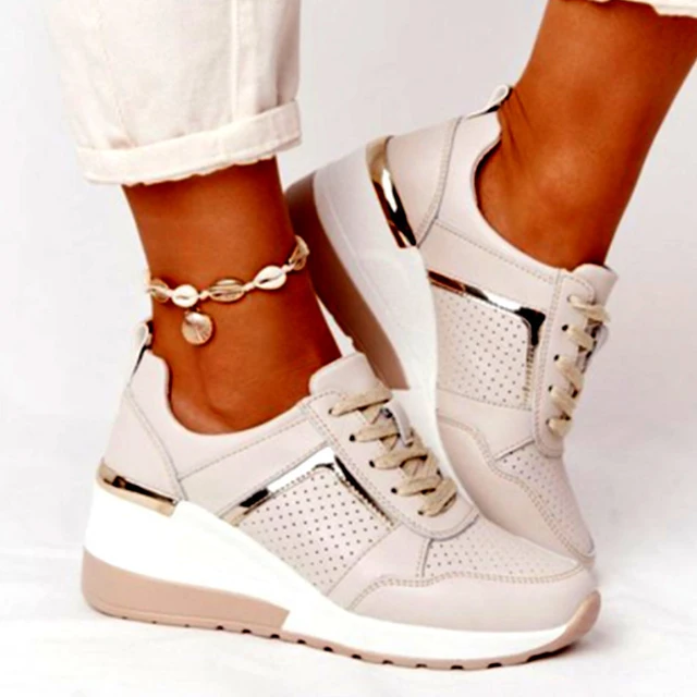 Zapatos informales con cuña Mujer, zapatillas deportivas cómodas con cojín De aire, aumento De altura, nuevo diseño _ - AliExpress Mobile