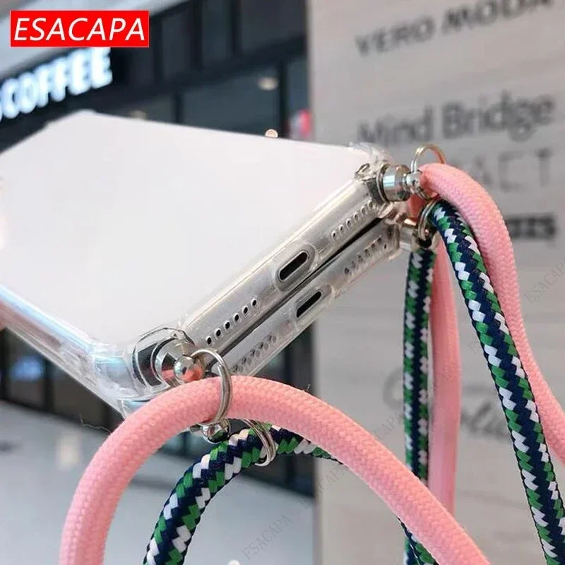 Magic Pro Transparent TPU Crossbody Strap Phone Case with Necklace Lanyard
