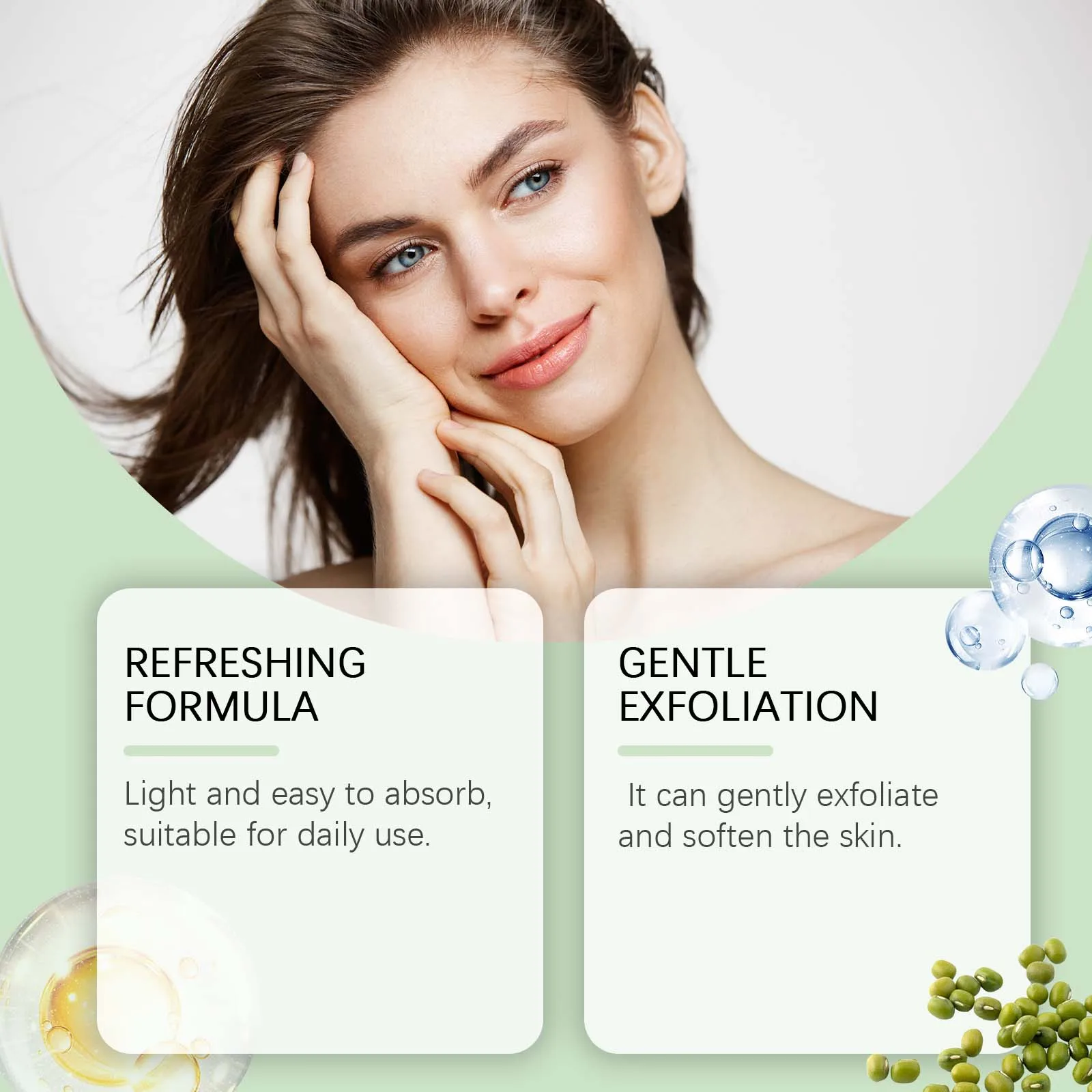 Soothing Face Essence for Sensitive Skin Mung Bean Soothing Dryness Moisturizing Repairing Smooth Soft Natural Serum Facial Care 5
