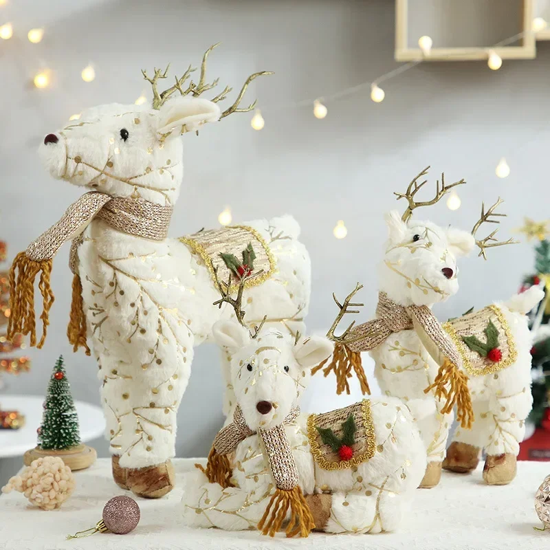 Elk Christmas Party Decoration Dolls Christmas Decoration for Tree Santa Claus Snowman Toys Figurines