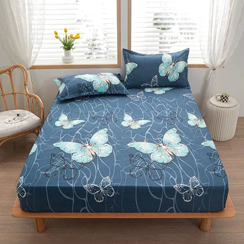 1 piece of bed sheet for bedroom 100%Polyeste Elastic Band Around bedding Fitted Sheet Only (excluding pillowcases) 1