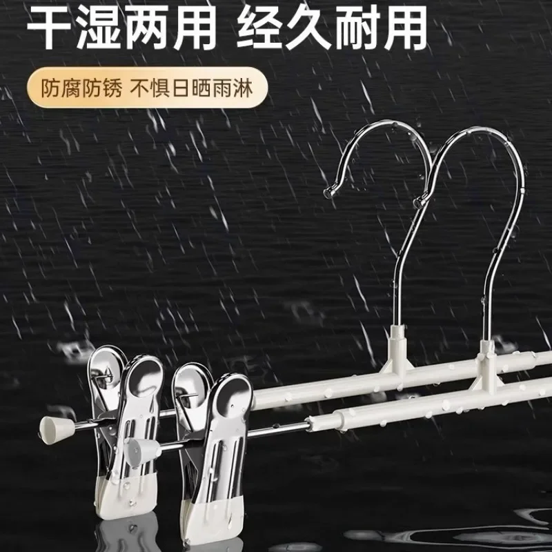 Pants Hangers with Clips Adjustable SkirtHangers for Women Non-Slip Trousers Hanger for Jeans Clothes Hangers Pants clothes hanger storage hanger