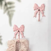 Pink Bow Wall Mounted Hook Towel Hooks For Bathroom Clothes Coat Hanger Bedroom Back Door Hooks Diy 1
