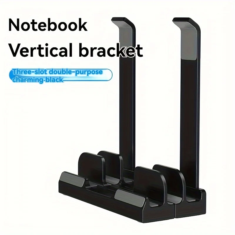 ABS material Adjustable vertical laptop stand with three-slot stand padded computer stand for 16-inch laptops-rectangular laptop stand laptop riser stand