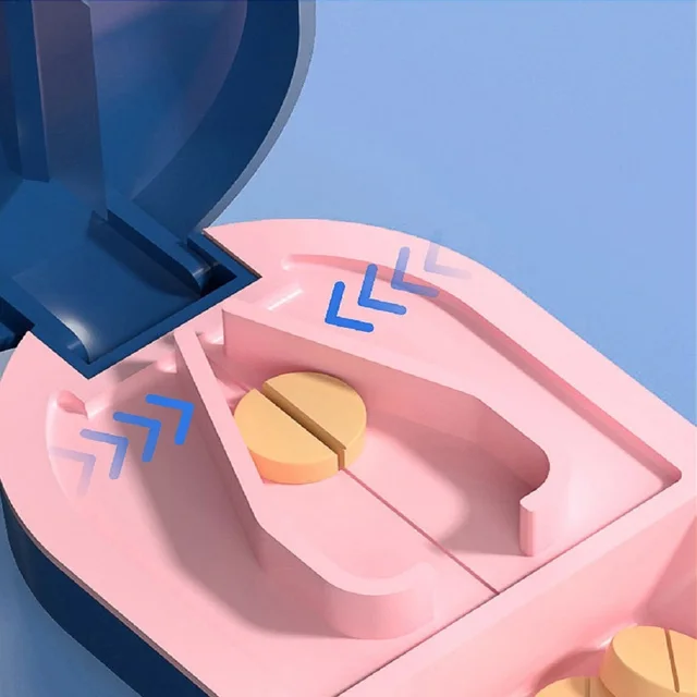 Portable Multiple Pill Cutter with Storage Box Pill Crusher Adjustable Pill Splitter Stainless Steel Cutting Blade 5