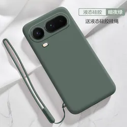 Liquid Silicone Lanyard Ring Holder Phone Case with Air Lens Camera Protection - Magic 8 Pro Air (Dark Green)