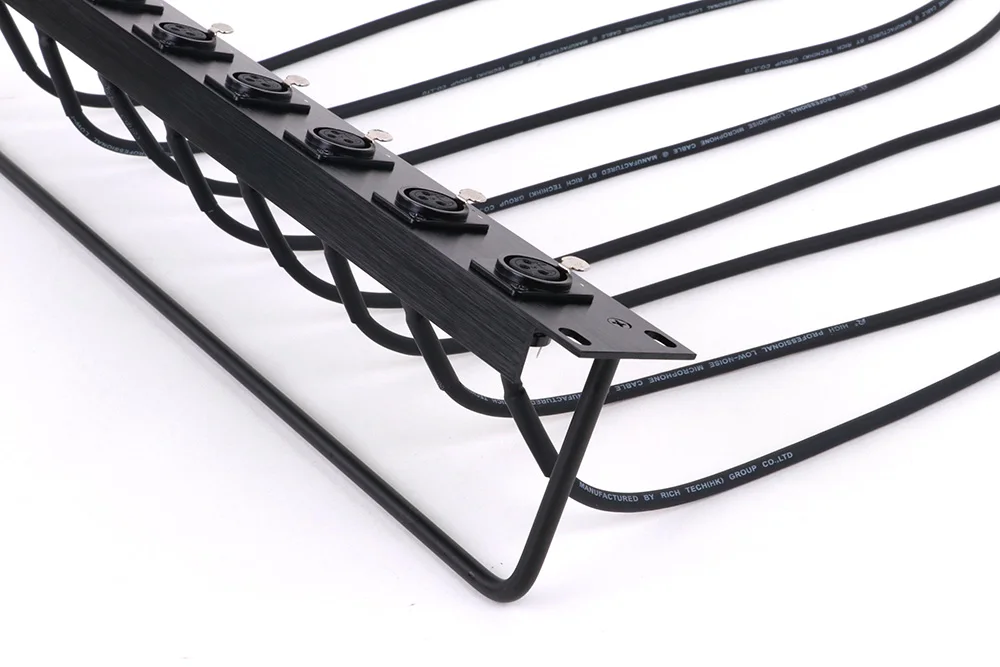 1U 8-Wege-Schrank XLR Audio Jumper Rack, 8-Loch 3Pin XLR Buchse Panel Mount MIC Buchse + Audio Verlängerung Kabel Open End Stecker – Detail 8