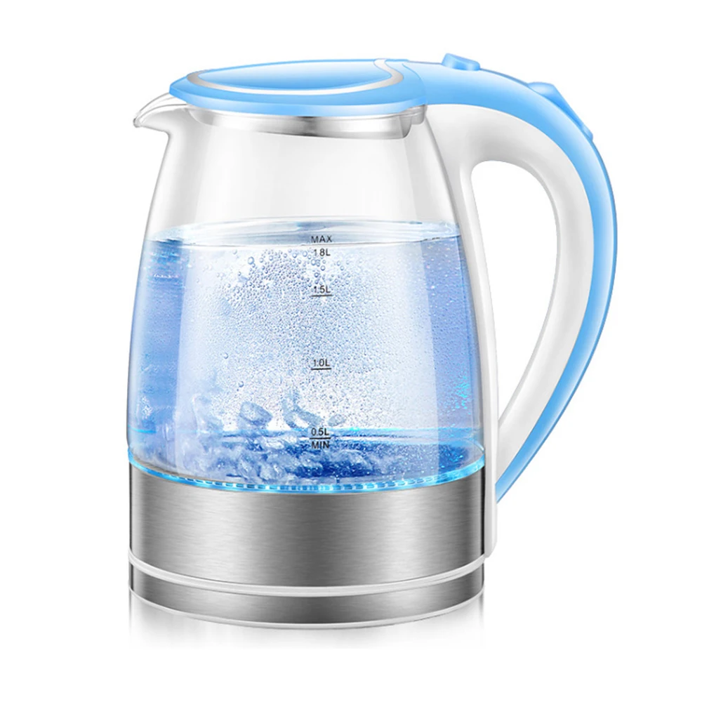 Glass Electrothermal Cup 1.8L Kettle Home Use Making Tea 1500W with Boil-Dry Protection Fast Boiling Portable Instant Heater children uv protection with sunglasses hat summer boys and girls big brim empty top sun hat portable removable glasses hat