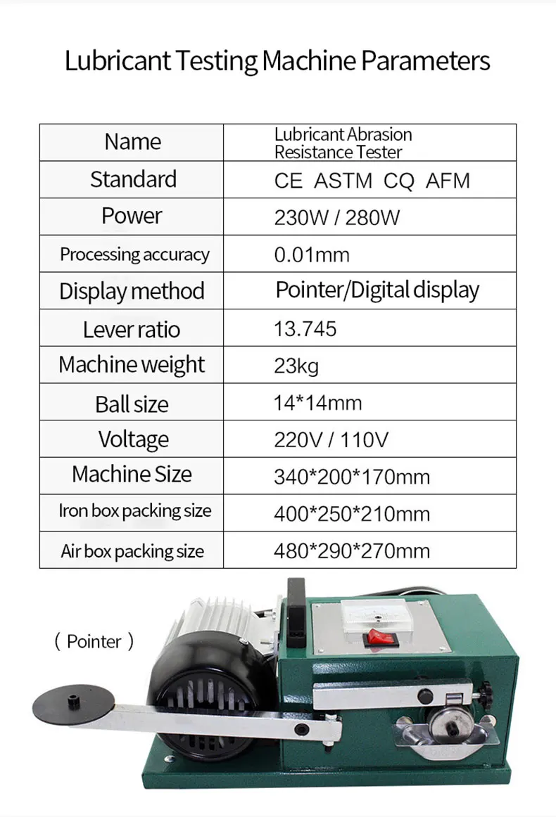 Lubricating Oil Wear Abrasion Tester Lubricant Abrasive Testing Equipment