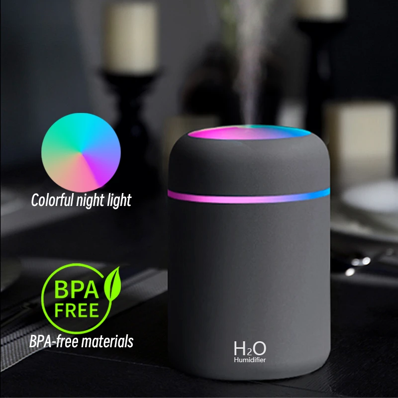 

300ml H2O Air Humidifier Portable Mini USB Aroma Diffuser with Cool Mist for Bedroom Home Car Plants Purifier Humidifiers