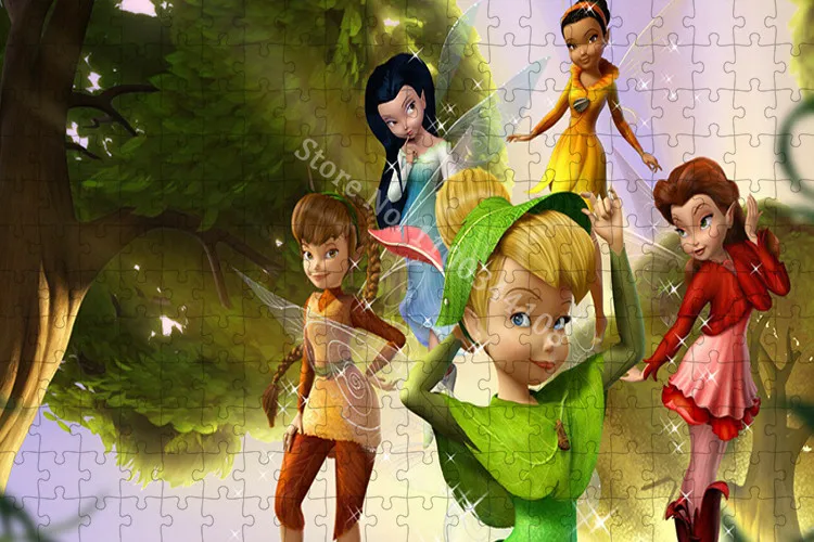 Tinkerbell Jigsaw Puzzle Educational Toys for Children 300/500/1000 Pieces Disney Cartoon Characters Puzzles Intellectual Game